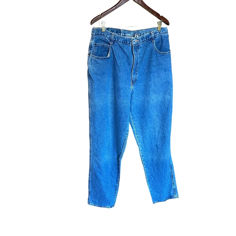 Vintage Gitano High Rise Tapered Jean Blue Size 18 Tall 100% Cotton Made Jamaica